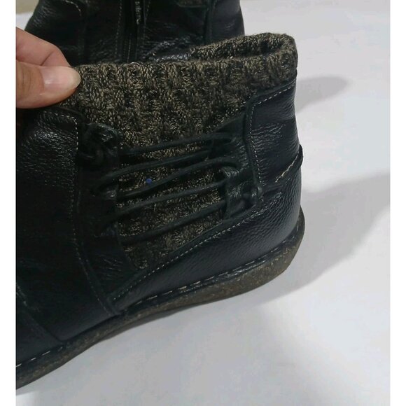 Aetrex Side Zip Booties Boots Size 9 9.5 Eur 40 Black Leather Ankle - Picture 3 of 9